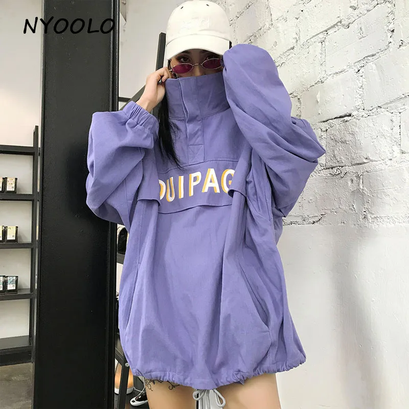 NYOOLO Autumn Harajuku style loose letters print turtleneck Hoodies long sleeve hooded pullovers Sweatshirt women/men cloth tops
NYOOLO Autumn Harajuku style loose letters print turtleneck Hoodies long sleeve hooded pullovers Sweatshirt women/men cloth tops