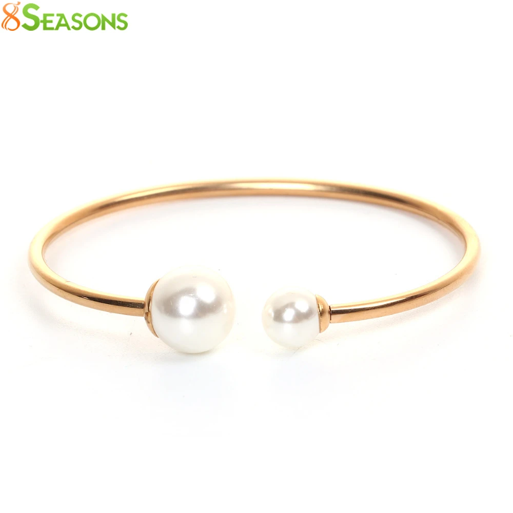8SEASONS Stainless Steel Open Cuff Bangles Bracelets Women Fashion White Acrylic Imitation Pearl Elastic 18cm(7 1/8") long, 1 PC
8SEASONS Stainless Steel Open Cuff Bangles Bracelets Women Fashion White Acrylic Imitation Pearl Elastic 18cm(7 1/8") long, 1 PC