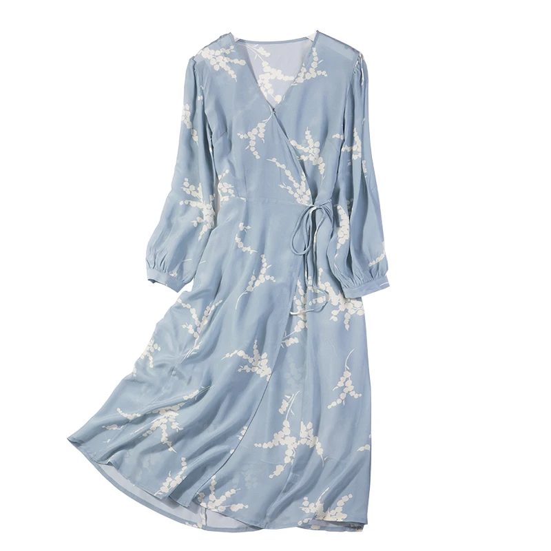 Women Summer Silk Dress V neck black white Vintage Natural silk dresses Elegant Dress Casual real silk floral wrap style dress
Women Summer Silk Dress V neck black white Vintage Natural silk dresses Elegant Dress Casual real silk floral wrap style dress