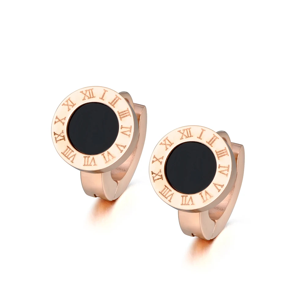 JeeMango Trendy Black Shell Circle Roman Numerals Hoop Earrings For Women Titanium Steel Wedding Earrings Jewelry E18013
JeeMango Trendy Black Shell Circle Roman Numerals Hoop Earrings For Women Titanium Steel Wedding Earrings Jewelry E18013