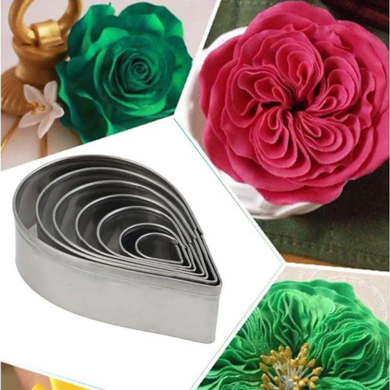 Austin Rose Cutter Cake Decoration Tools 7 Pcs Stainless Steel Water Drop Shape Fondant Flower Molds Petal Stencils Cookie H858
Austin Rose Cutter Cake Decoration Tools 7 Pcs Stainless Steel Water Drop Shape Fondant Flower Molds Petal Stencils Cookie H858