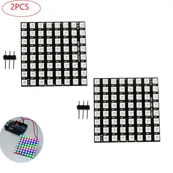 2Pcs/lot 8x8 64 RGB LEDs Dot Matrix WS2812 5050 Addressable LED Display Module for Arduino FZ1104
2Pcs/lot 8x8 64 RGB LEDs Dot Matrix WS2812 5050 Addressable LED Display Module for Arduino FZ1104
