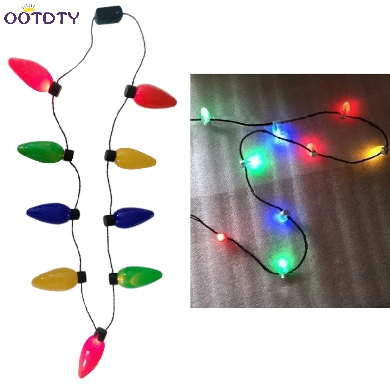 LED Light Up Christmas Bulb Necklace Flashing Xmas Parties Favors Birthday Gifts | Игрушки и хобби