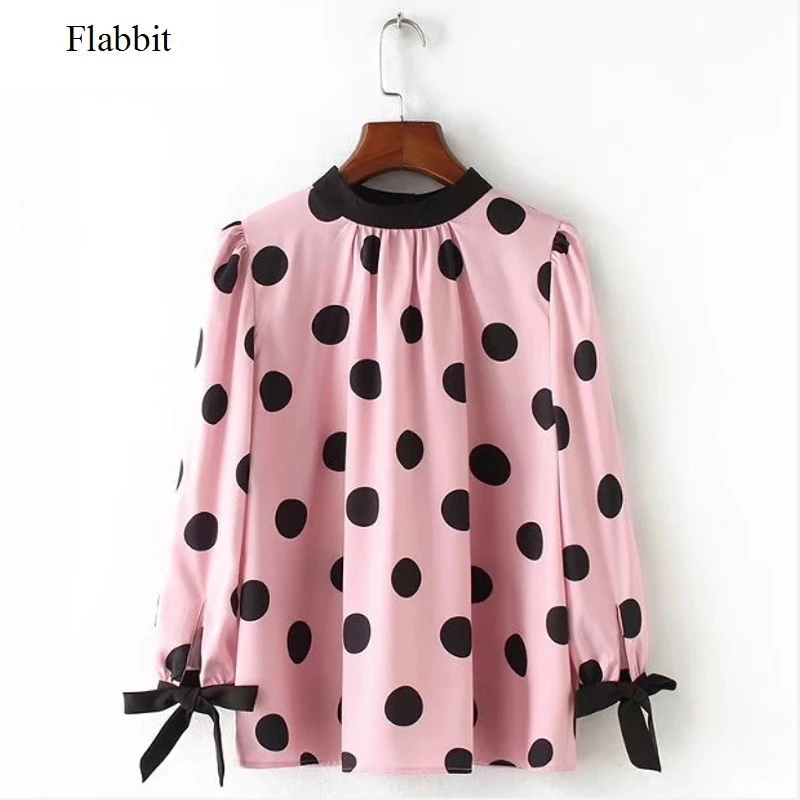 Flabbit women elegant sweet polka dot print bow tied sleeve cuff blouse lady back button casual slim shirt blusas tops LX0053
Flabbit women elegant sweet polka dot print bow tied sleeve cuff blouse lady back button casual slim shirt blusas tops LX0053