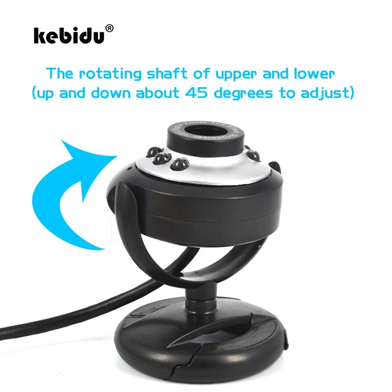 kebidu New arrival Adjustable USB2.0 with 6 LED PC Camera HD Webcam Web Cam Built-in Mic for Computer PC Laptop with CMOS Sensor
kebidu New arrival Adjustable USB2.0 with 6 LED PC Camera HD Webcam Web Cam Built-in Mic for Computer PC Laptop with CMOS Sensor