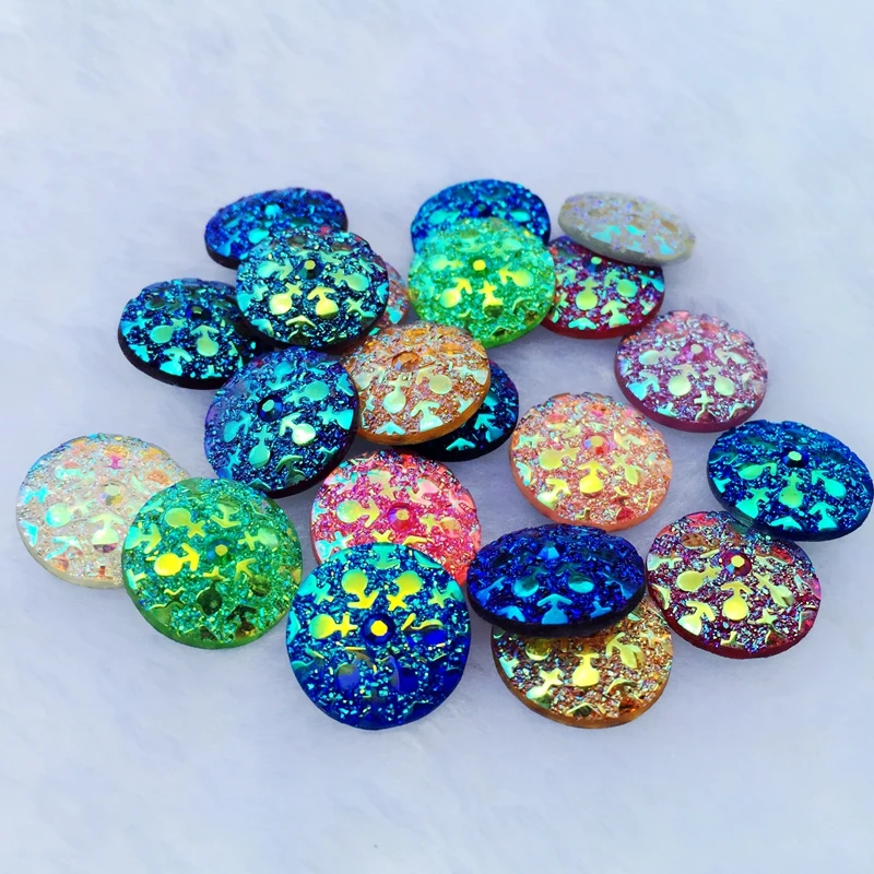 DIY 40pcs AB Resin Crystal 14mm Round Snow Flatback Rhinestone Wedding Buttons Craft Strass -S44A
DIY 40pcs AB Resin Crystal 14mm Round Snow Flatback Rhinestone Wedding Buttons Craft Strass -S44A