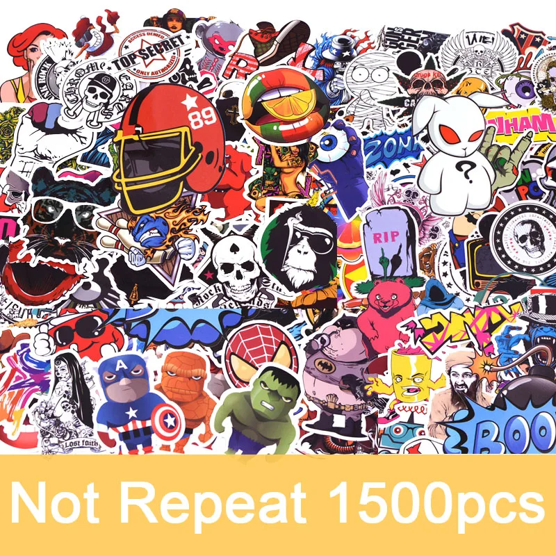1500pcs/pack Random Not Repeat Graffiti Anime Cool Stickers Kid Toy for Luggage Laptop Skateboard Moto Car Waterproof Sticker
1500pcs/pack Random Not Repeat Graffiti Anime Cool Stickers Kid Toy for Luggage Laptop Skateboard Moto Car Waterproof Sticker