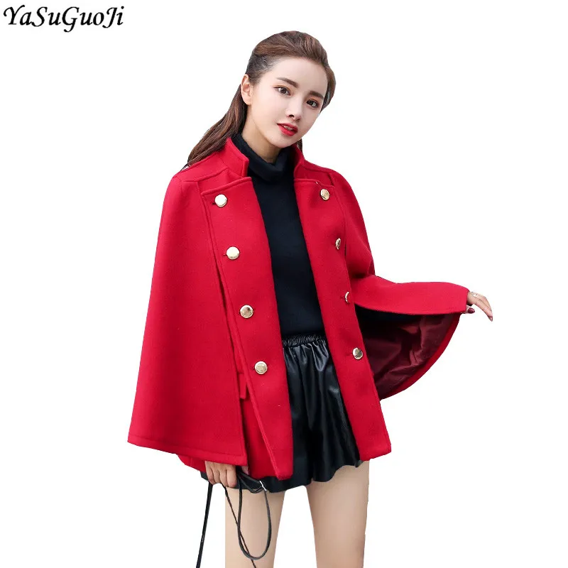 YASUGUOJI new 2018 fashion double breasted poncho coat women england style wool winter coat women loose trench coat female NDY4
YASUGUOJI new 2018 fashion double breasted poncho coat women england style wool winter coat women loose trench coat female NDY4