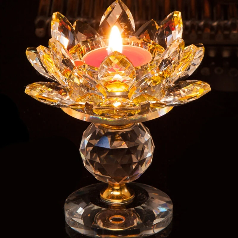 Crystal Glass Candle Holders Lotus Flower Candlesticks Feng Shui Home Decor Big Tealight Candle Stand Holder
Crystal Glass Candle Holders Lotus Flower Candlesticks Feng Shui Home Decor Big Tealight Candle Stand Holder
