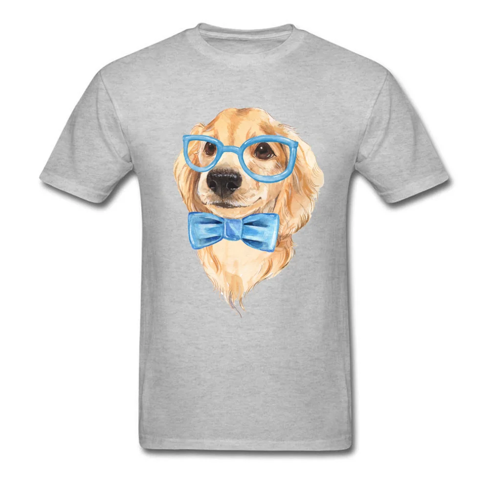 Custom Tees Family Short Sleeve Men T Shirts TpicOriginaltitle Slim Fit VALENTINE DAY Sweatshirts Crew Neck Wholesale Cute dog in glasses grey