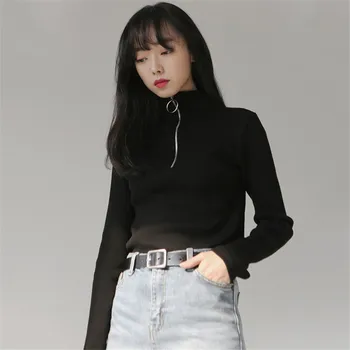 2019 New Arrival Fashion Autumn Winter Women Basic Knitted Half Turtleneck Sweaters Female Solid Color Zipper Pullovers Tops W76
2019 New Arrival Fashion Autumn Winter Women Basic Knitted Half Turtleneck Sweaters Female Solid Color Zipper Pullovers Tops W76