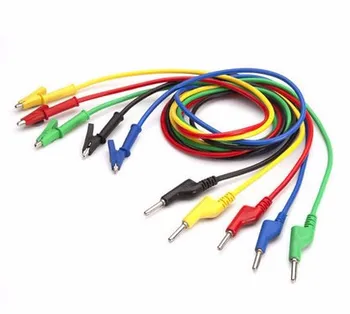 4mm 5PC Colorful Silicone Banana Plug to Crocodile Alligator Clip Test Probe Lead Wire Cable Multimeter Probe Test Lead 1M
4mm 5PC Colorful Silicone Banana Plug to Crocodile Alligator Clip Test Probe Lead Wire Cable Multimeter Probe Test Lead 1M