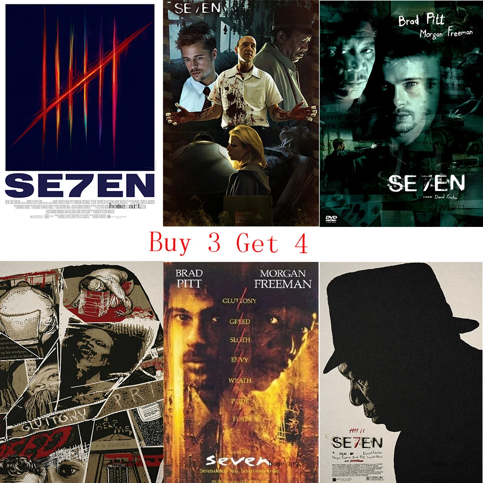 SE7EN постер из фильма четкое изображение наклейки на стену украшение дома хорошее