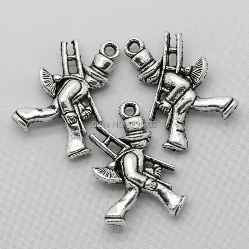 Image 750Pcs Wholesale Charm Pendants Chimney Sweeper Breloque Antique Silver Tone Jewelry Findings 20x14mm