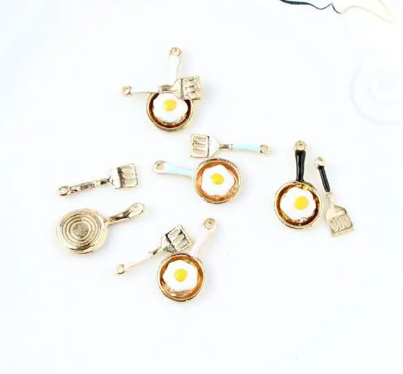 2 pcs Poached egg Pot and a shovel Charms fit for DIY making necklace bracelets phone chain accessorie Lovely kitchen ware charm
2 pcs Poached egg Pot and a shovel Charms fit for DIY making necklace bracelets phone chain accessorie Lovely kitchen ware charm