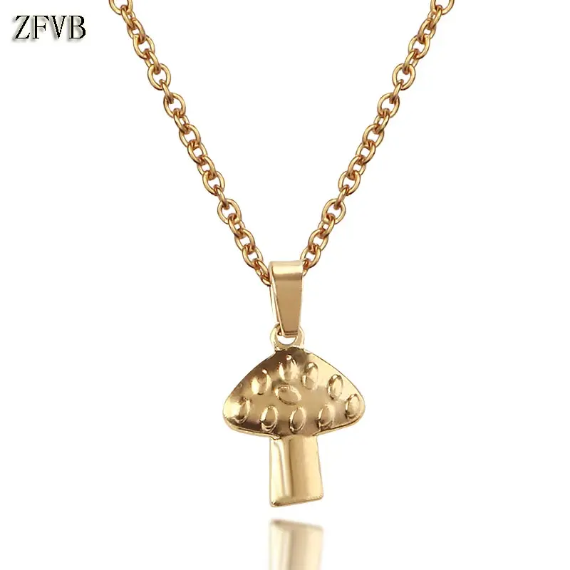 ZFVB Classic Mushroom Pendant Necklaces for Women Stainless Steel Gold colour Chokers Necklace Pendants Fashion Party Jewelry
ZFVB Classic Mushroom Pendant Necklaces for Women Stainless Steel Gold colour Chokers Necklace Pendants Fashion Party Jewelry