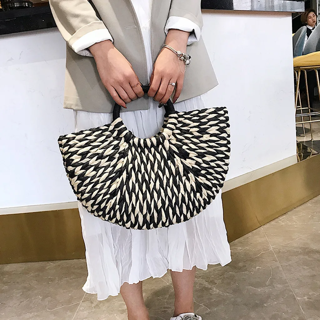 Women's Straw Handbag Flower Woven Summer Beach Tote Bag Basket Shopper Purse Ladies Handbag Casual Beach Woven Handbag
Women's Straw Handbag Flower Woven Summer Beach Tote Bag Basket Shopper Purse Ladies Handbag Casual Beach Woven Handbag