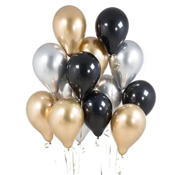 15pcs CHROME BLACK GOLD Silver Balloons Gold Balloon Bouquet Metallic Latex Balloons Black Gold Party Graduation Birthday Decor
15pcs CHROME BLACK GOLD Silver Balloons Gold Balloon Bouquet Metallic Latex Balloons Black Gold Party Graduation Birthday Decor