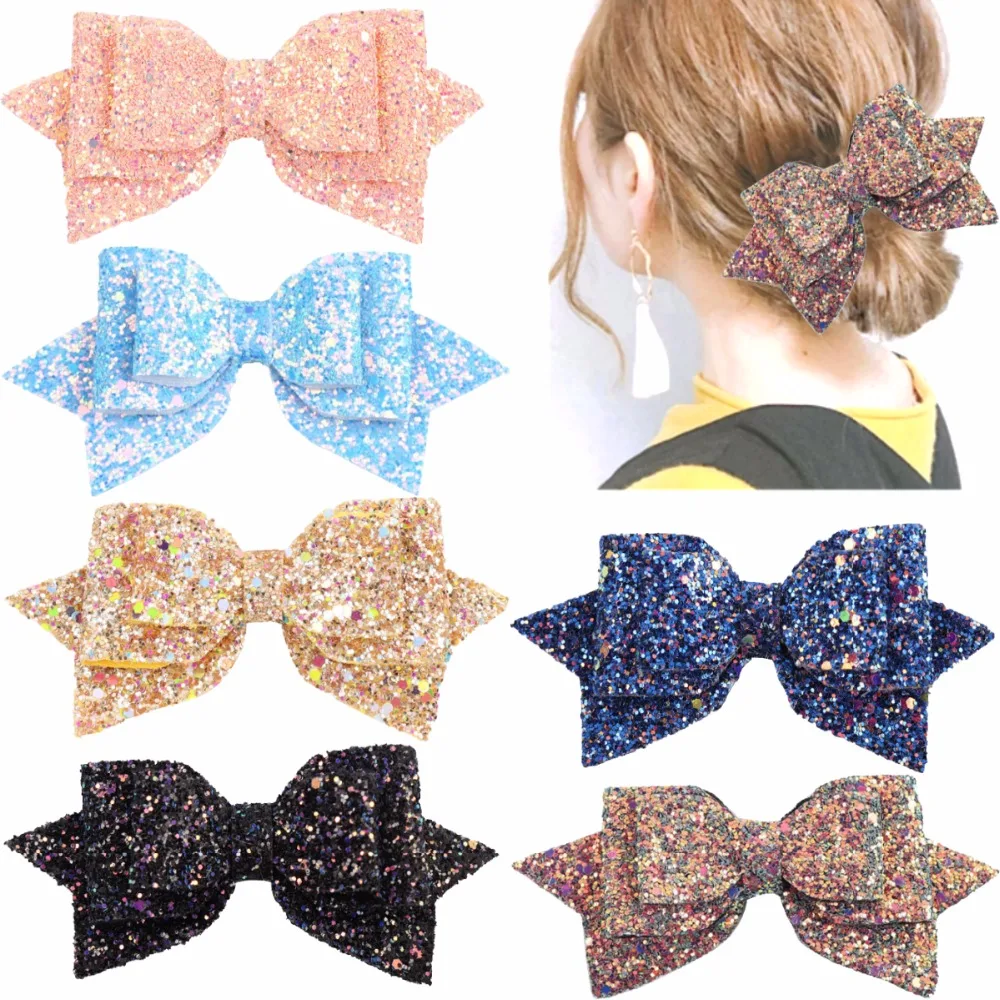 6 PCS Glitter Hair Bows for Girls 5 Inches Bling Sparkly Hair Bows Alligator Hair Clips Hair Accessory for Girls Kids Children
6 PCS Glitter Hair Bows for Girls 5 Inches Bling Sparkly Hair Bows Alligator Hair Clips Hair Accessory for Girls Kids Children
