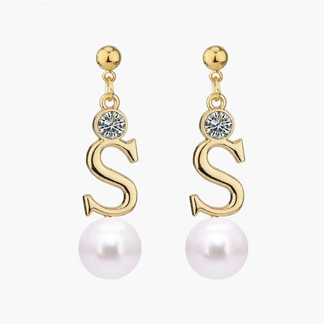Hot Sale Round Crystal Letter S Link Simulated Pearl Dangle Drop Gold Silver Statement Earring for Women Fashion Jewelry Brincos
Hot Sale Round Crystal Letter S Link Simulated Pearl Dangle Drop Gold Silver Statement Earring for Women Fashion Jewelry Brincos