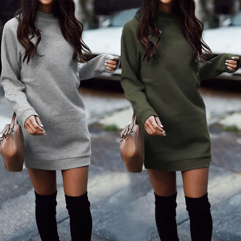 2019 Round Neck Comfortable High Quality Solid Warm Loose Dress Vestidos Warm Autumn Winter Dress
2019 Round Neck Comfortable High Quality Solid Warm Loose Dress Vestidos Warm Autumn Winter Dress