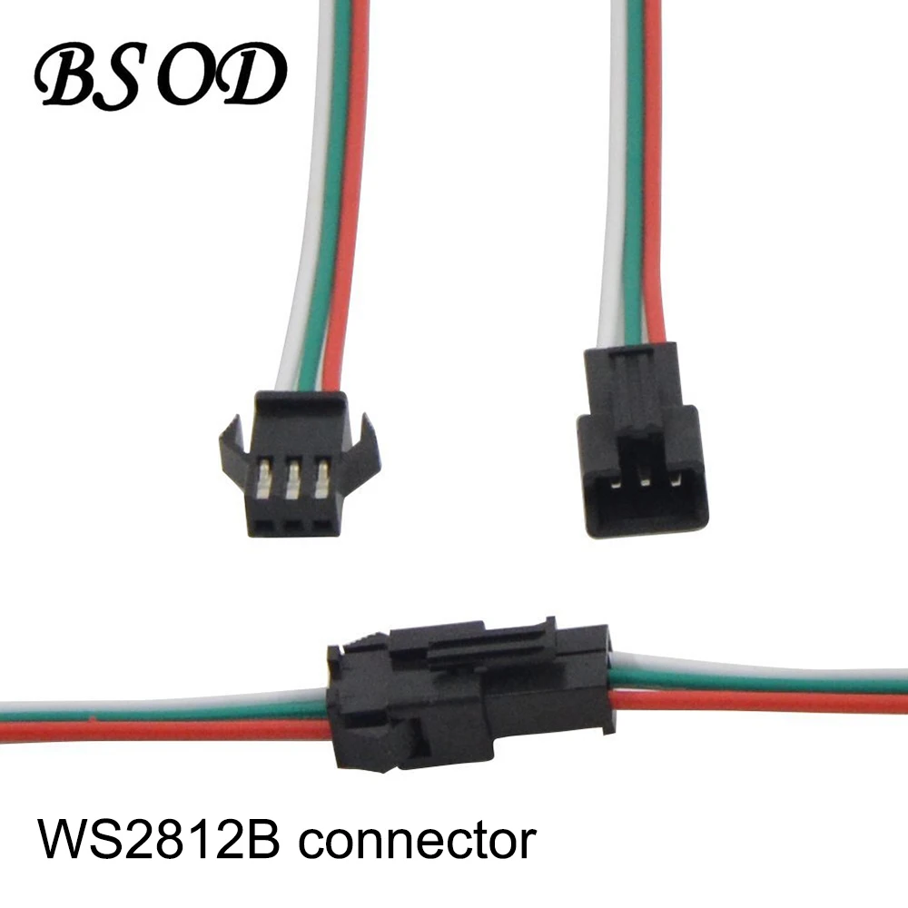 BSOD Led Strip Connector WS2812B 3Pin Female and Male Adapter Wire and Extend Cable 10pcs/lot
BSOD Led Strip Connector WS2812B 3Pin Female and Male Adapter Wire and Extend Cable 10pcs/lot