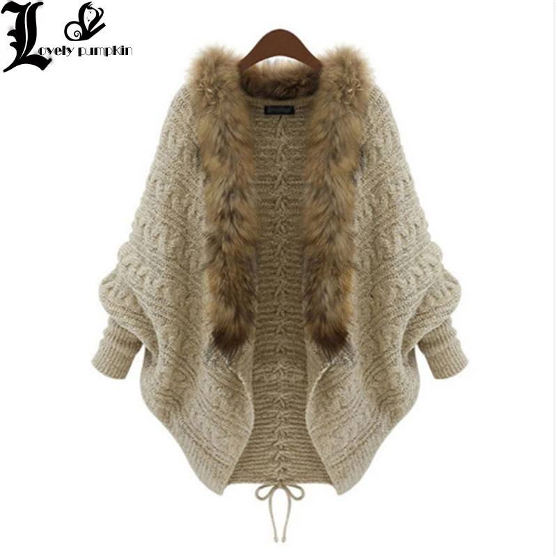 Fashion Women Loose Fur Collar Cardigan Sweater Autumn Winter Ladies Knitted Top Batwing Sleeve Overcoat LP192
Fashion Women Loose Fur Collar Cardigan Sweater Autumn Winter Ladies Knitted Top Batwing Sleeve Overcoat LP192