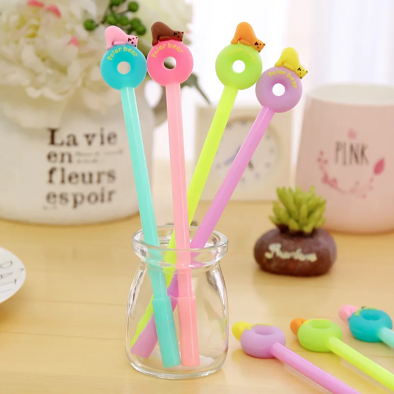 Cute Kawaii Donut Gel Pens Candy Color Animal Polar Bear Neutral Pen For Kids Children's School Stationery Student Gifts
Cute Kawaii Donut Gel Pens Candy Color Animal Polar Bear Neutral Pen For Kids Children's School Stationery Student Gifts