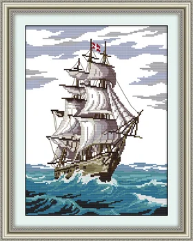 Sailing boat Cross Stitch Kit painting 14CT DMC Counted Sea Scenery Embroidery Needlewor printed pattern Cross-stitch set
Sailing boat Cross Stitch Kit painting 14CT DMC Counted Sea Scenery Embroidery Needlewor printed pattern Cross-stitch set