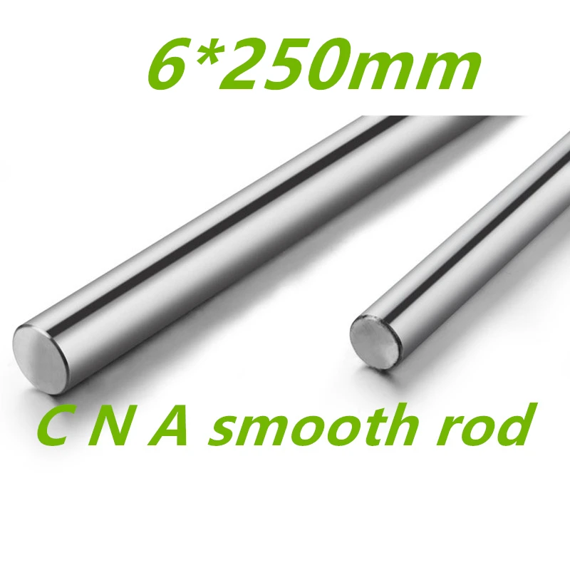

2pcs/lot linear shaft 6mm 250mm rod shaft WCS 6mm linear shaft L250mm chrome plated linear motion guide rail round rod cnc parts