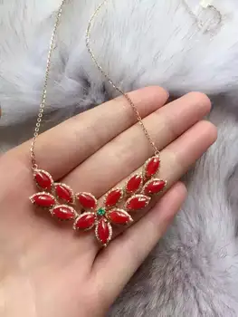 Natural red precious coral Necklace natural gemstone Pendant Necklace S925 silver trendy Elegant Water droplets women Jewelry
Natural red precious coral Necklace natural gemstone Pendant Necklace S925 silver trendy Elegant Water droplets women Jewelry