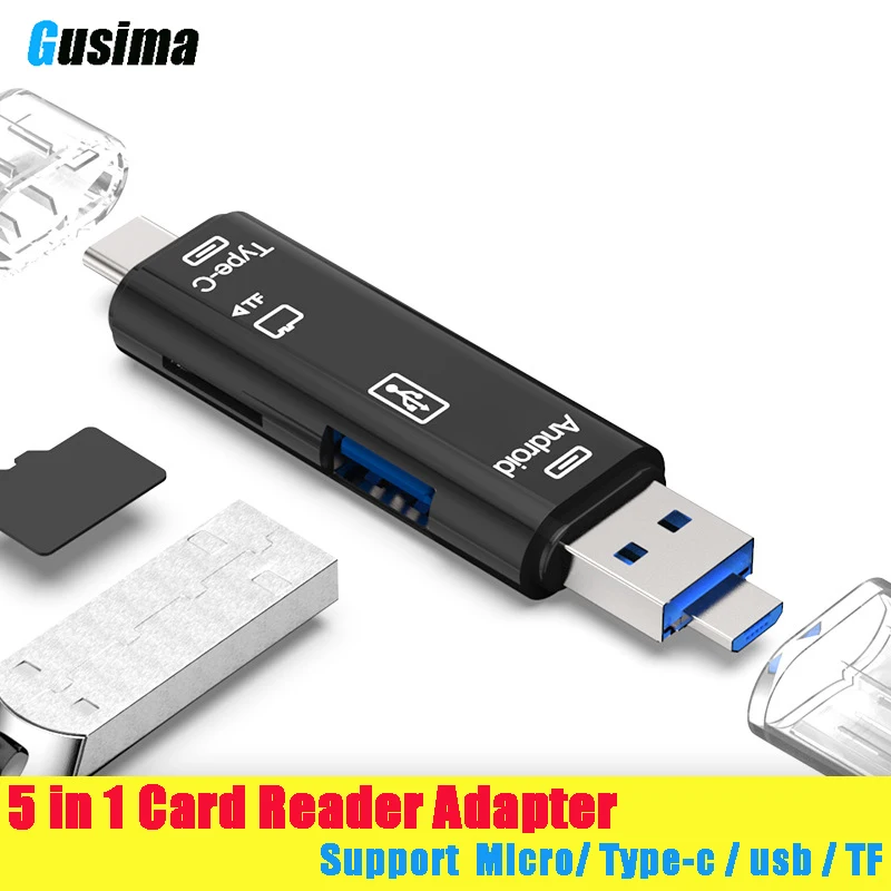 GUSIMA Micro Card Reader Adapter Type C Micro USB TF Memory Card Adapter for MacBook Laptop USB 3.0 SD/TF OTG Card Reader
GUSIMA Micro Card Reader Adapter Type C Micro USB TF Memory Card Adapter for MacBook Laptop USB 3.0 SD/TF OTG Card Reader