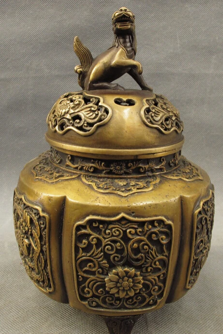 song voge gem S4441 9" Chinese Bronze Dragon Kylin Fly Phoenix Statue Flower Incense Burner Censer 
song voge gem S4441 9" Chinese Bronze Dragon Kylin Fly Phoenix Statue Flower Incense Burner Censer