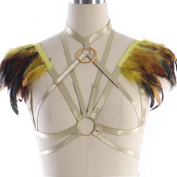 Gothic Feather Epaulette Harness Caged Bra Adjust Strap Bondage Hollow Out Tops Shoulder Wings Bralette BurningMan Lingerie
Gothic Feather Epaulette Harness Caged Bra Adjust Strap Bondage Hollow Out Tops Shoulder Wings Bralette BurningMan Lingerie