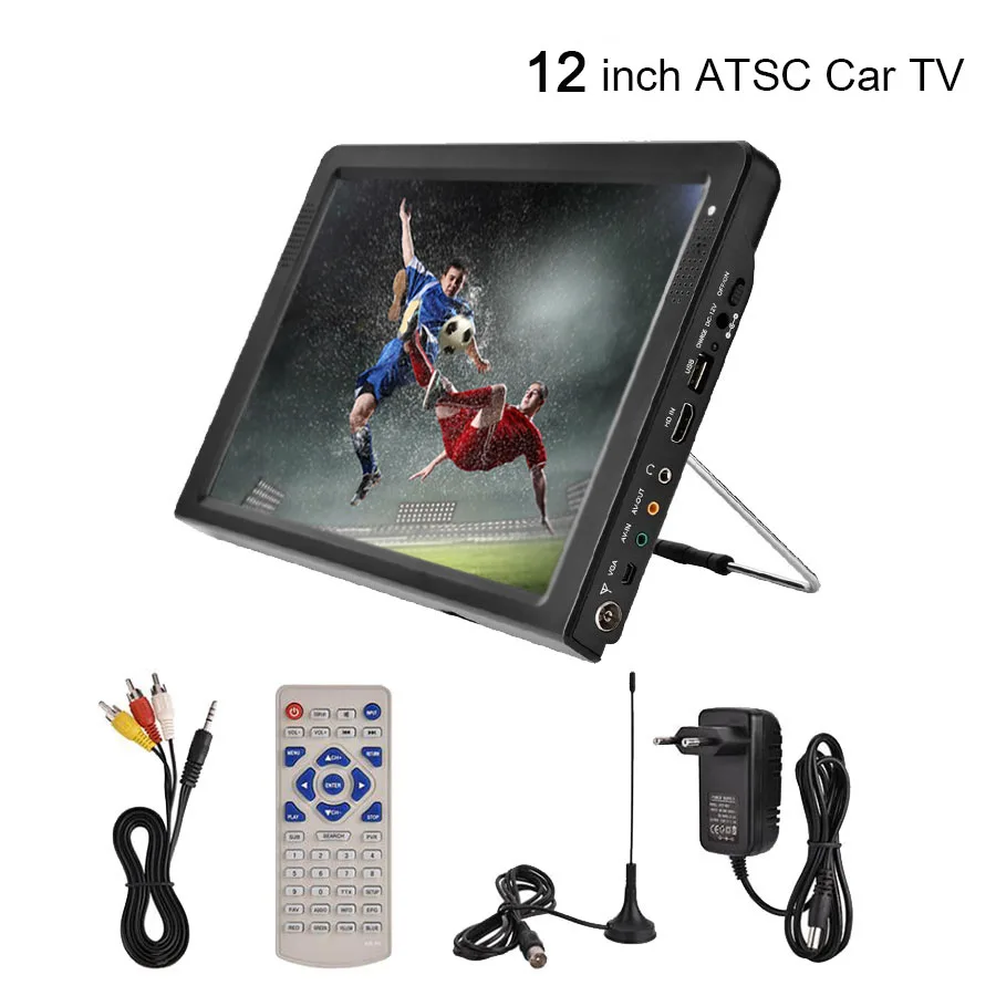 12'' HD Car TV ATSC Television Digital Analog HDMI VGA Portable TFT LED for Car Home
12'' HD Car TV ATSC Television Digital Analog HDMI VGA Portable TFT LED for Car Home