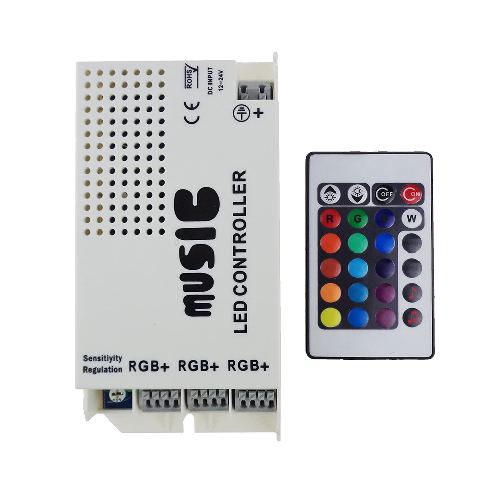 24 Keys 12/24V Wireless IR Remote Control LED Music Sound Control RGB led Controller Dimmer for RGB LED Strips 1PCS/LOT
24 Keys 12/24V Wireless IR Remote Control LED Music Sound Control RGB led Controller Dimmer for RGB LED Strips 1PCS/LOT