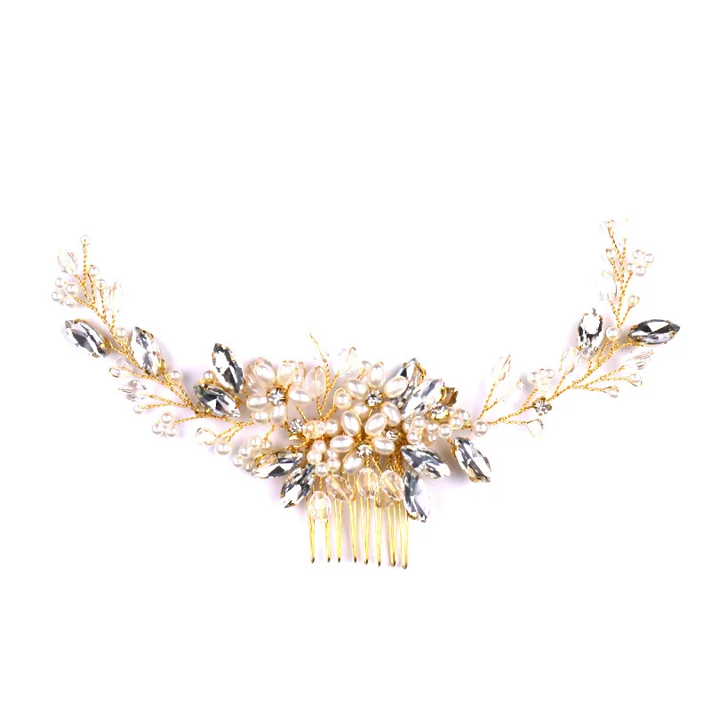 Gold Crystal Hair Combs Tiaras Rhinestone Pearl Bridal Hair Comb Headpiece Women Hair Jewelry Wedding Hair accessories for bride
Gold Crystal Hair Combs Tiaras Rhinestone Pearl Bridal Hair Comb Headpiece Women Hair Jewelry Wedding Hair accessories for bride