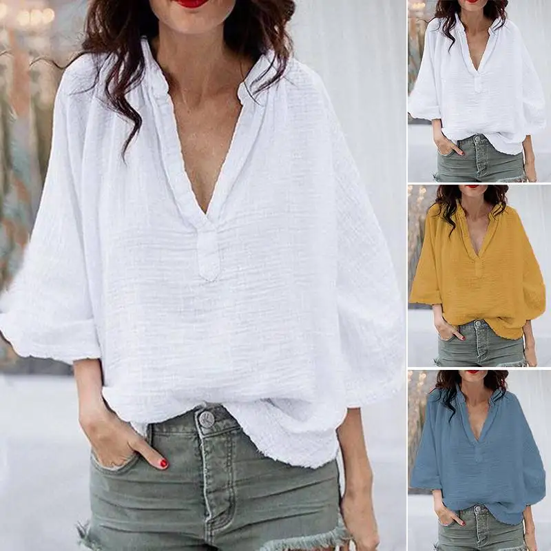 ZANZEA Plus Size Women Blouses Shirts Ladies Casual Crumpled Tunic Tops Work White Shirts Cotton Loose Harajuku Chemisers Mujer
ZANZEA Plus Size Women Blouses Shirts Ladies Casual Crumpled Tunic Tops Work White Shirts Cotton Loose Harajuku Chemisers Mujer