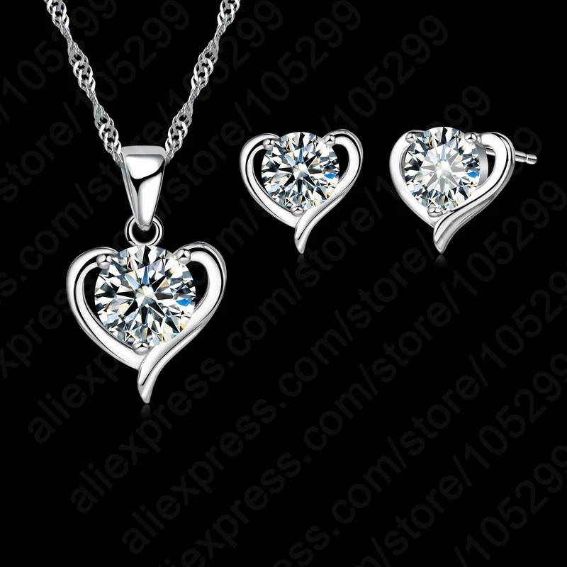 925 Sterling Silver Cubic Zircon Heart Shape Fine Jewelry Sets for Women Wedding Necklace Earrings Sets Female Bijoux
925 Sterling Silver Cubic Zircon Heart Shape Fine Jewelry Sets for Women Wedding Necklace Earrings Sets Female Bijoux