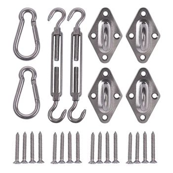 304 Stainless Steel 8-inch Heavy Duty Shade Sail Hardware Kit for Rectangle Sun Sails, Shade Sail Accessories 8 Pieces with Scre
304 Stainless Steel 8-inch Heavy Duty Shade Sail Hardware Kit for Rectangle Sun Sails, Shade Sail Accessories 8 Pieces with Scre