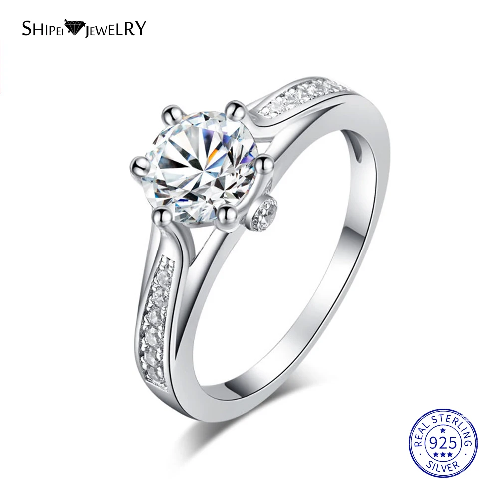 Shipei 100% 925 Sterling Silver Fine Jewelry White Gold 7mm White Sapphire Engagement Ring for Women Female Anniversary Gift
Shipei 100% 925 Sterling Silver Fine Jewelry White Gold 7mm White Sapphire Engagement Ring for Women Female Anniversary Gift
