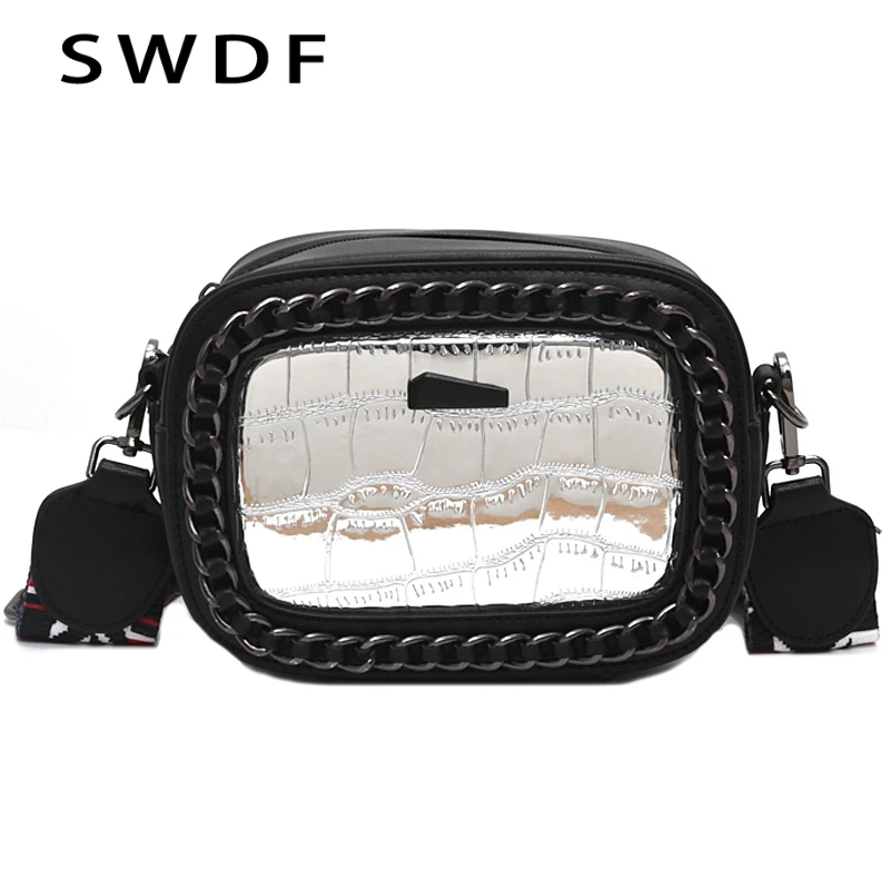 SWDF 2018 New Embossing Patchwork Messenger Bags Retro Woman Punk Laser Shoulder Bag Crocodile Ladies Flap Women Crossbody Bags
SWDF 2018 New Embossing Patchwork Messenger Bags Retro Woman Punk Laser Shoulder Bag Crocodile Ladies Flap Women Crossbody Bags