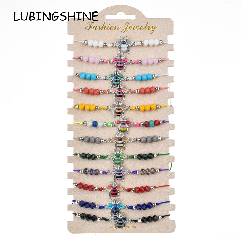 Bohemian 12pcs/Sets Braided Bracelet for Women Child Crystal Bead Enamel Bee Charms Adjustable Rope Chain Yoga Anklet Jewelry
Bohemian 12pcs/Sets Braided Bracelet for Women Child Crystal Bead Enamel Bee Charms Adjustable Rope Chain Yoga Anklet Jewelry