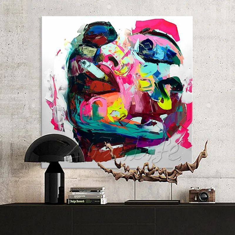 Hand painted Francoise Nielly Palette knife portrait Face Oil smoke woman painting Character figure canva wall Art picture16-14
Hand painted Francoise Nielly Palette knife portrait Face Oil smoke woman painting Character figure canva wall Art picture16-14