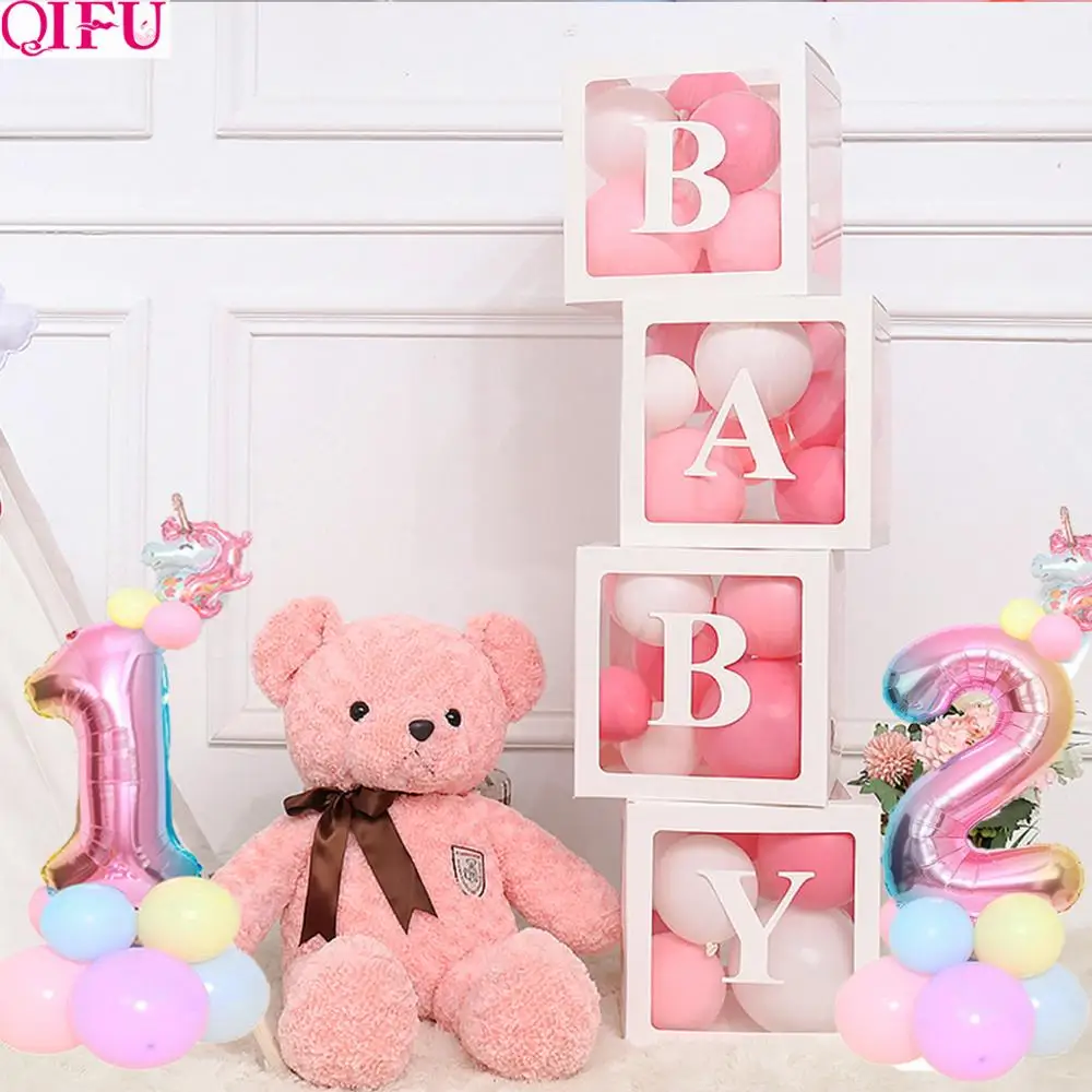 Transparent Box DIY letter Balloon Baby 1st Birthday Balloons 1st Birthday Decorations Baby shower Party Baloon 2 Years Birthday 
Transparent Box DIY letter Balloon Baby 1st Birthday Balloons 1st Birthday Decorations Baby shower Party Baloon 2 Years Birthday