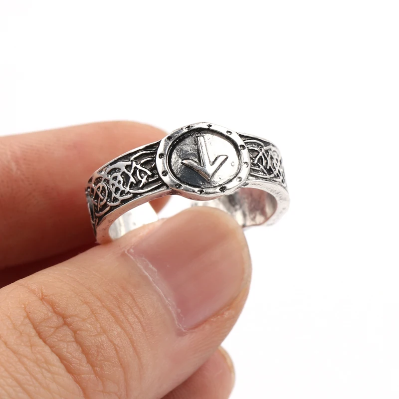 Мужское Винтажное кольцо с рунами Открытое в старинном стиле|Кольца| |