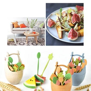 Table Decor Tools 16pcs Green Biodegradable Wheat Straw Leaves Fruit Fork Set Party Cake Salad Vegetable Forks Picks
Table Decor Tools 16pcs Green Biodegradable Wheat Straw Leaves Fruit Fork Set Party Cake Salad Vegetable Forks Picks
