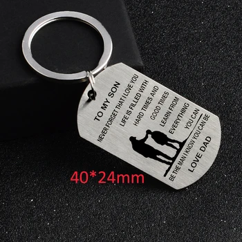 Keychain For Son And Daughter From Dad And Mom Stainless Steel Military Pendant Keyring Children's Day Gift Key Ring
Keychain For Son And Daughter From Dad And Mom Stainless Steel Military Pendant Keyring Children's Day Gift Key Ring