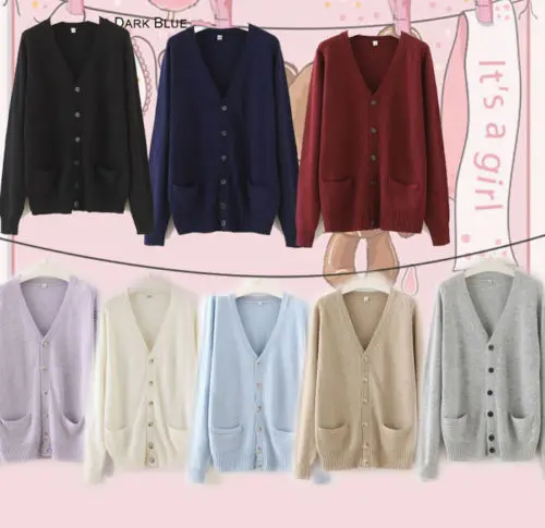 Girls&Boys Unisex Japanese Uniform Style JK Sailor Button Sweater Long Sleeve Deep V-neck Cardigan
Girls&Boys Unisex Japanese Uniform Style JK Sailor Button Sweater Long Sleeve Deep V-neck Cardigan