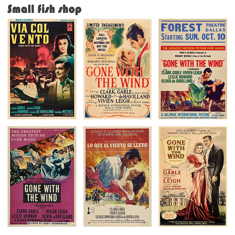 Gone with the Wind Home Furnishing decoration Kraft Movie Poster Drawing core Wall stickers
Gone with the Wind Home Furnishing decoration Kraft Movie Poster Drawing core Wall stickers